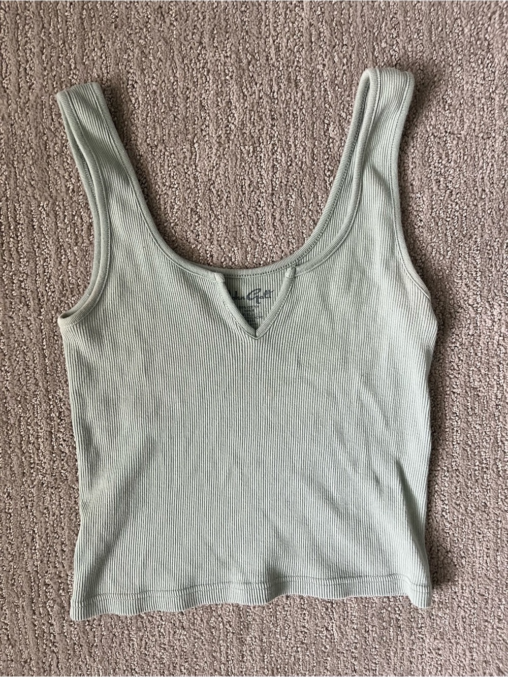 John Galt/ Brandy Melville sage green cotton cropped tank top
